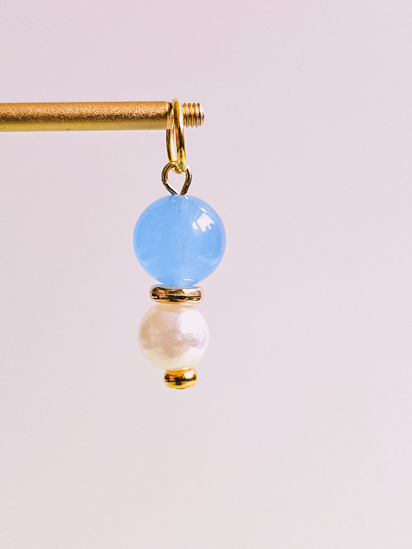 Blue Agate Semi Precious Gemstone Charm for Opaluxe Charm Hoops