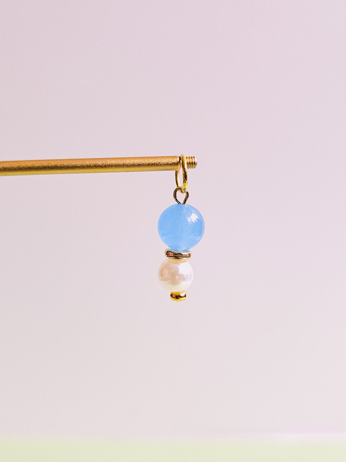 Blue Agate Semi Precious Gemstone Charm for Opaluxe Charm Hoops