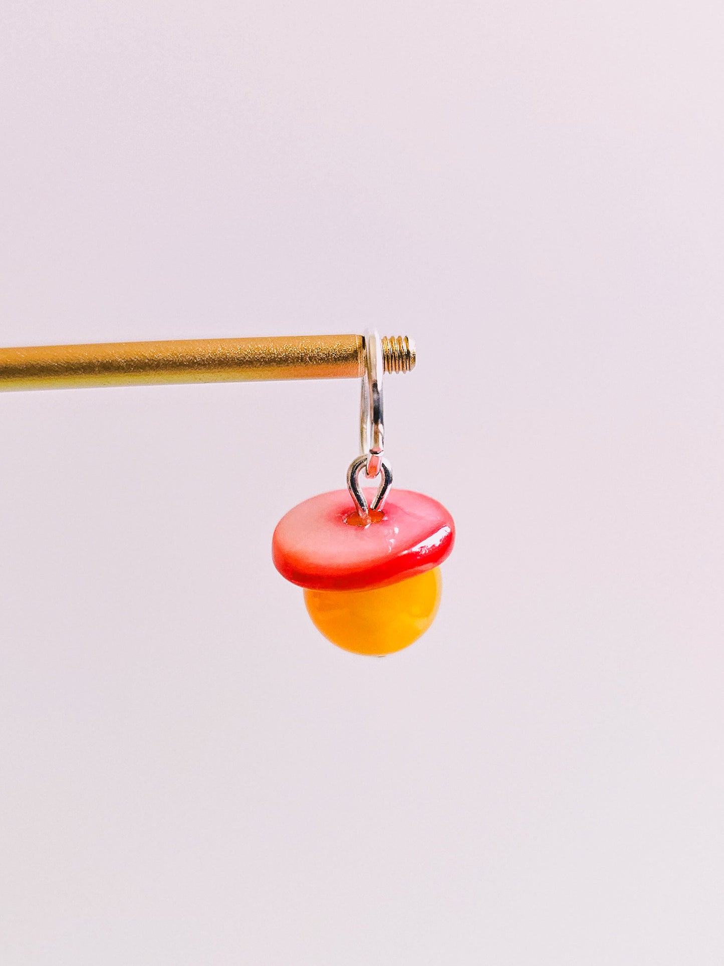 Yellow Agate, Red Seashell Charm for Opaluxe Charm Hoops