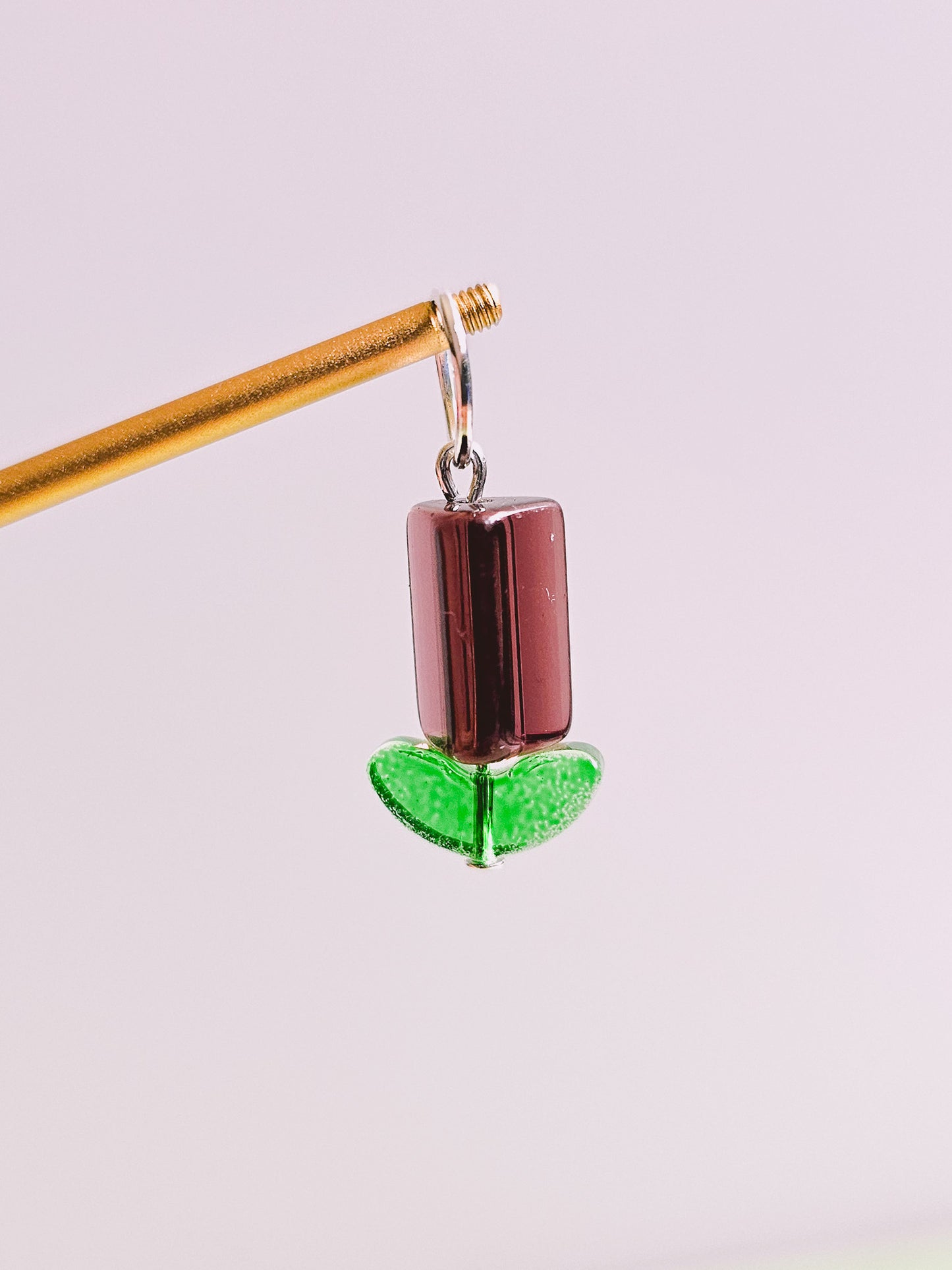 Vintage Glass Flower Charm for Opaluxe Charm Hoops