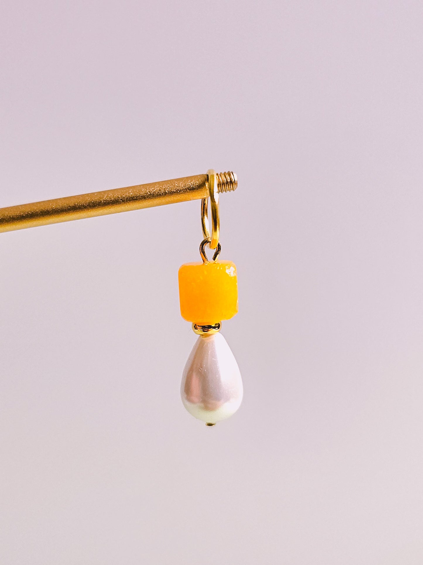 Yellow Agate Semi Precious Gemstone Charm for Opaluxe Charm Hoops
