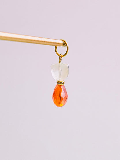 Bright Orange Flower Charm for Opaluxe Charm Hoops