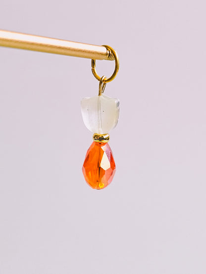 Bright Orange Flower Charm for Opaluxe Charm Hoops