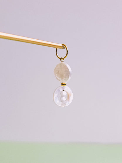 Faux Pearl and Seashell Charm for Opaluxe Charm Hoops