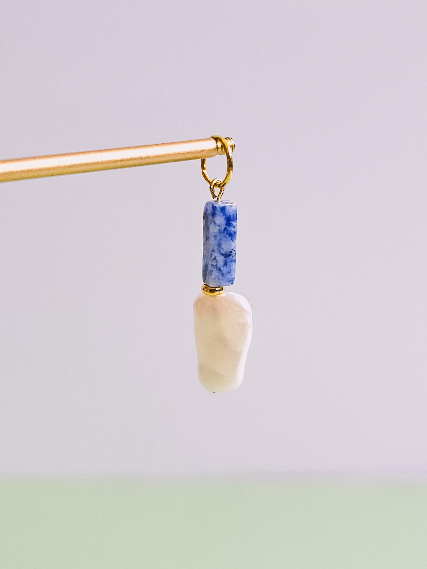 Soladite Gemstone Faux Pearl Charm for Opaluxe Charm Hoops