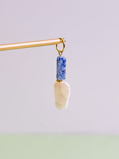 Soladite Gemstone Faux Pearl Charm for Opaluxe Charm Hoops