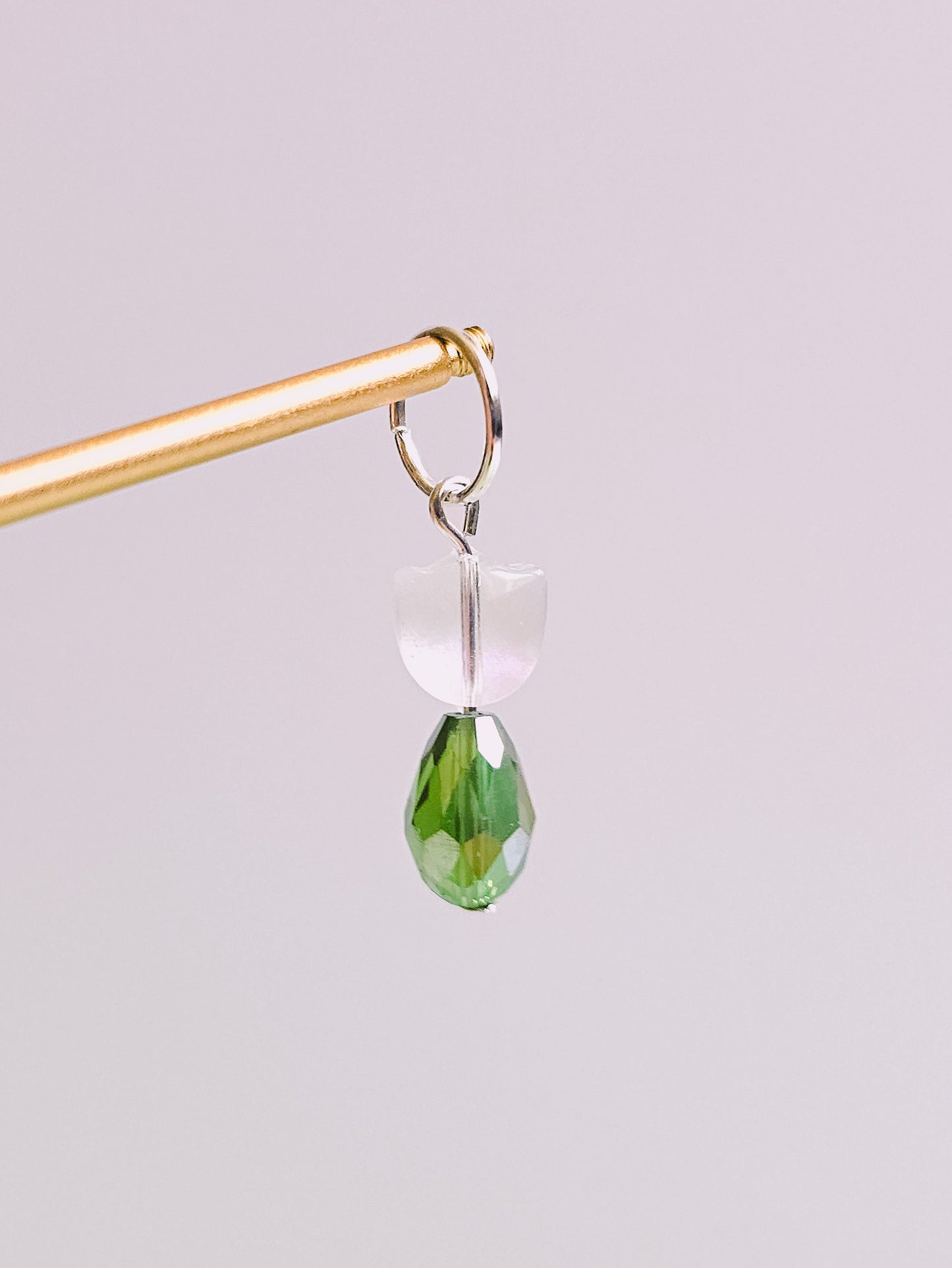 Green Glass Charm for Opaluxe Charm Hoops