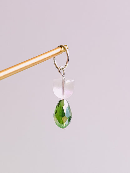 Green Glass Charm for Opaluxe Charm Hoops