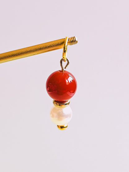 Red Agate Gemstone Charm for Opaluxe Charm Hoops