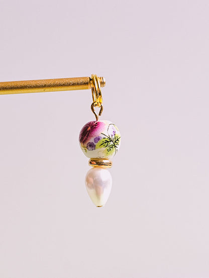 Porcelain Floral Charm for Opaluxe Charm Hoops