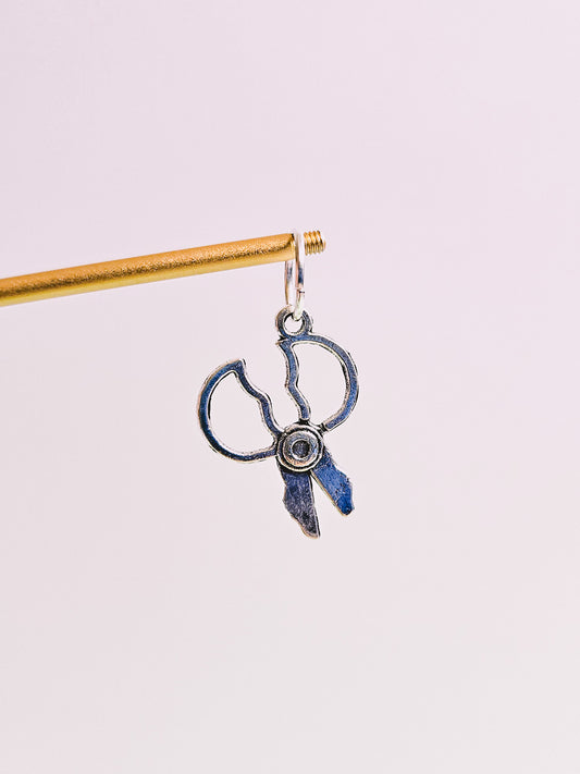 Silver Scissors Charm for Opaluxe Charm Hoops