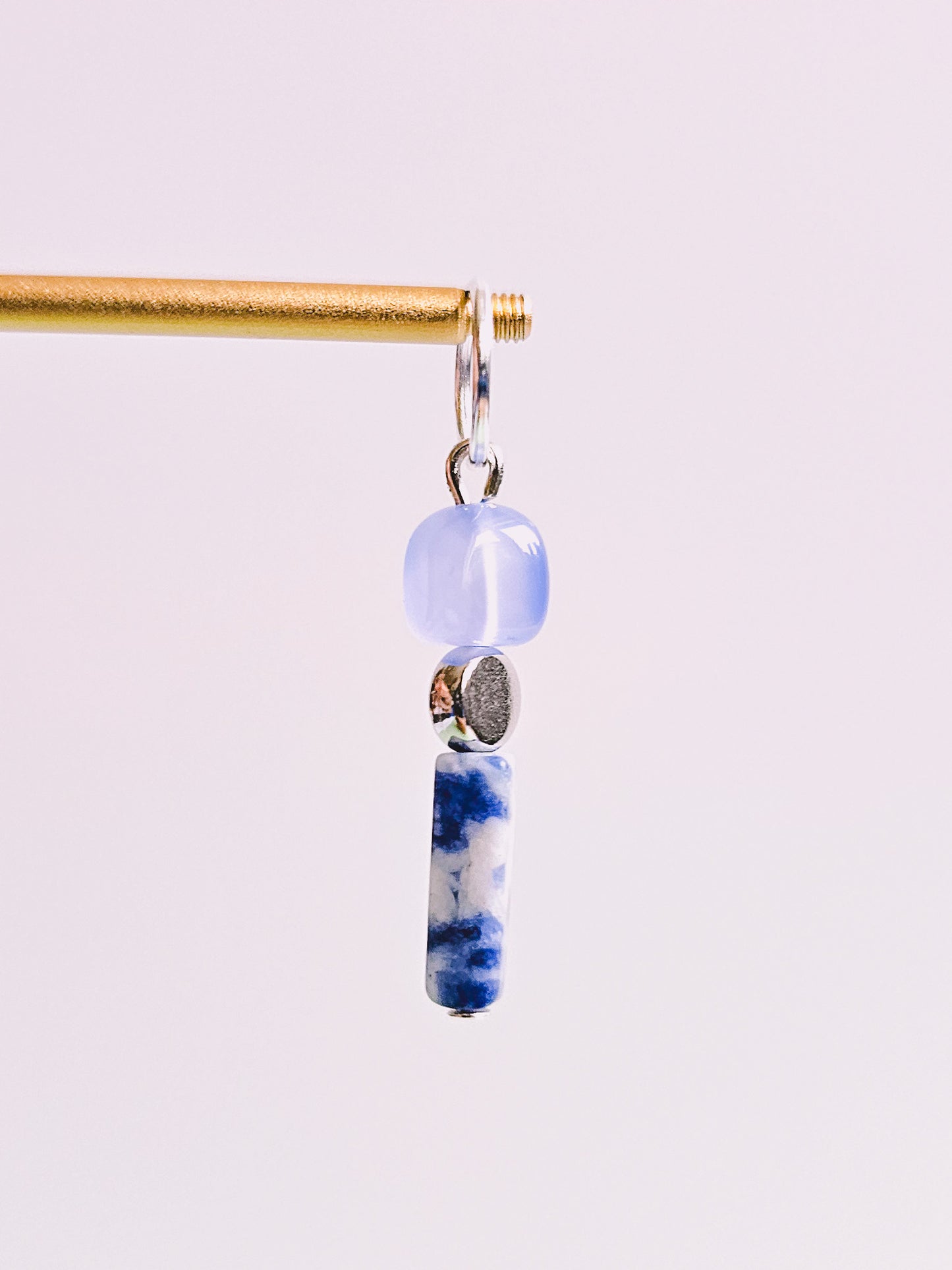 Soladite Gemstone, Blue Agate Gemstone Charm for Opaluxe Charm Hoops