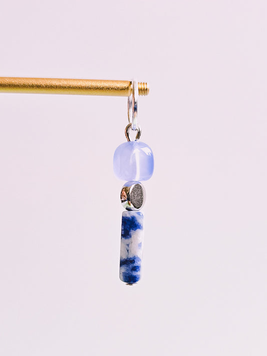 Soladite Gemstone, Blue Agate Gemstone Charm for Opaluxe Charm Hoops