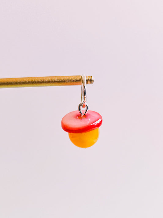 Yellow Agate, Red Seashell Charm for Opaluxe Charm Hoops