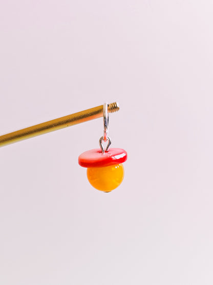 Yellow Agate, Red Seashell Charm for Opaluxe Charm Hoops