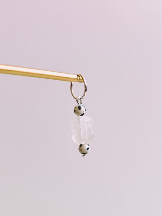 White Agate Gemstone Charm for Opaluxe Charm Hoops