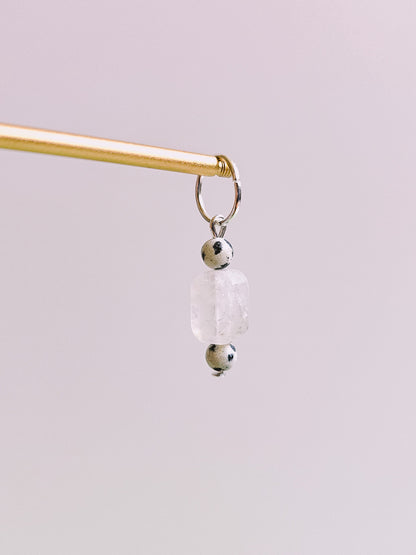 White Agate Gemstone Charm for Opaluxe Charm Hoops