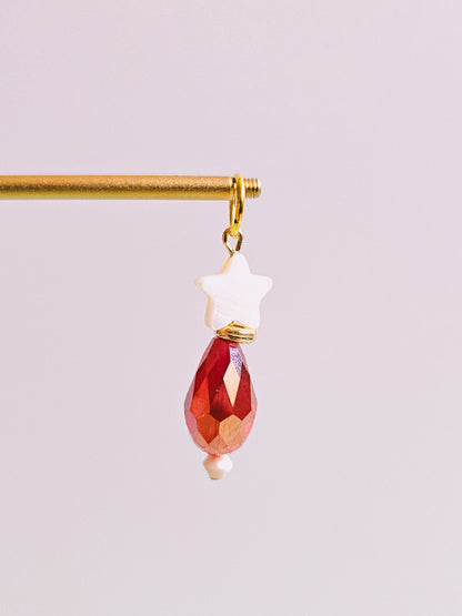 Red Teardrop Charm for Opaluxe Charm Hoops
