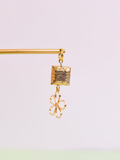 Gold Hematite Lava Rock Floral Charm for Opaluxe Charm Hoops