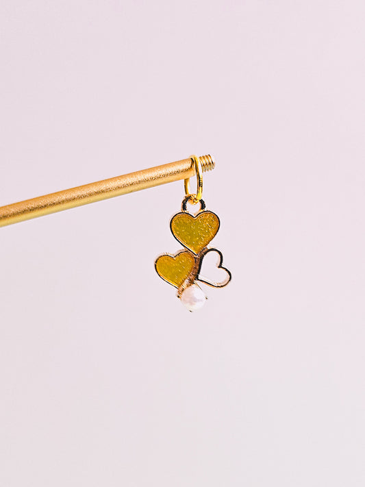 Gold Enamel Heart Charm for Opaluxe Charm Hoops