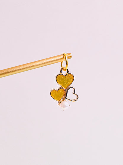 Gold Enamel Heart Charm for Opaluxe Charm Hoops