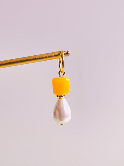 Yellow Agate Semi Precious Gemstone Charm for Opaluxe Charm Hoops