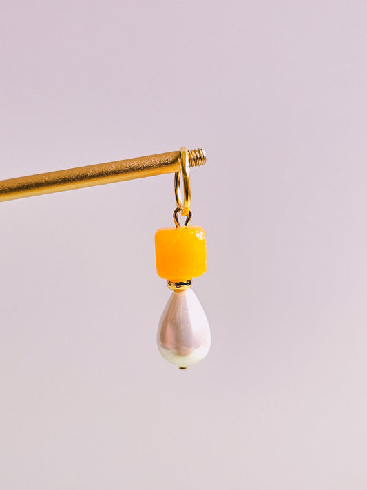 Yellow Agate Semi Precious Gemstone Charm for Opaluxe Charm Hoops