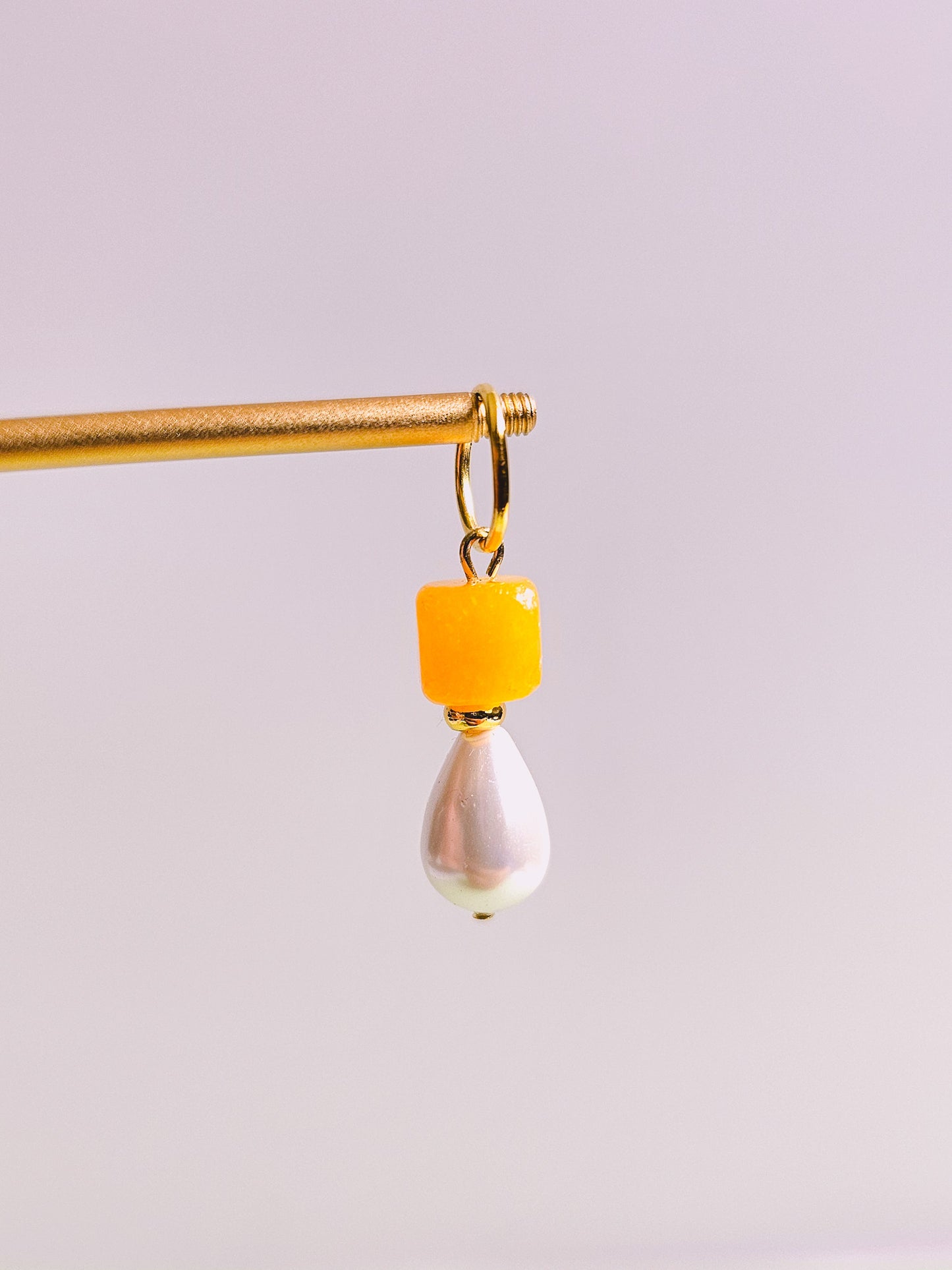 Yellow Agate Semi Precious Gemstone Charm for Opaluxe Charm Hoops