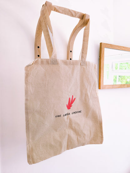 Live Laugh Linguine Tote Bag