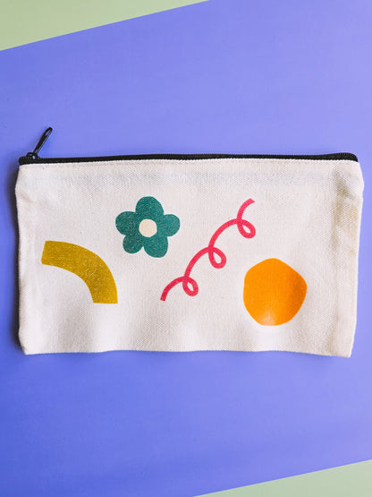 Makeup Bag Abstract Floral Pencil Case
