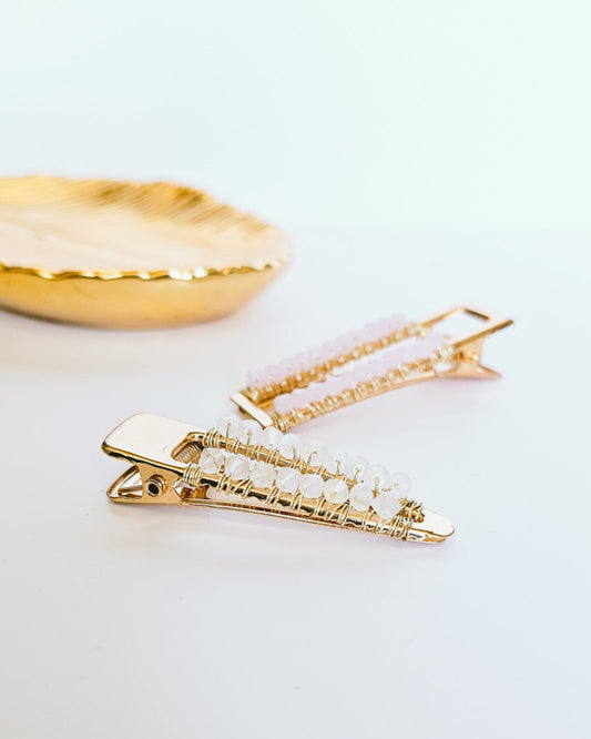 Bridal Hairclips, Glass Rhinestones and Beads