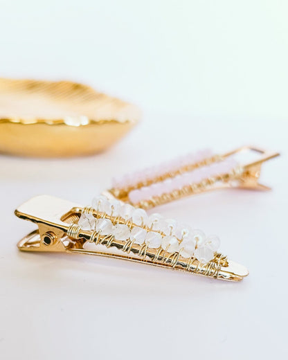 Bridal Hairclips, Glass Rhinestones and Beads