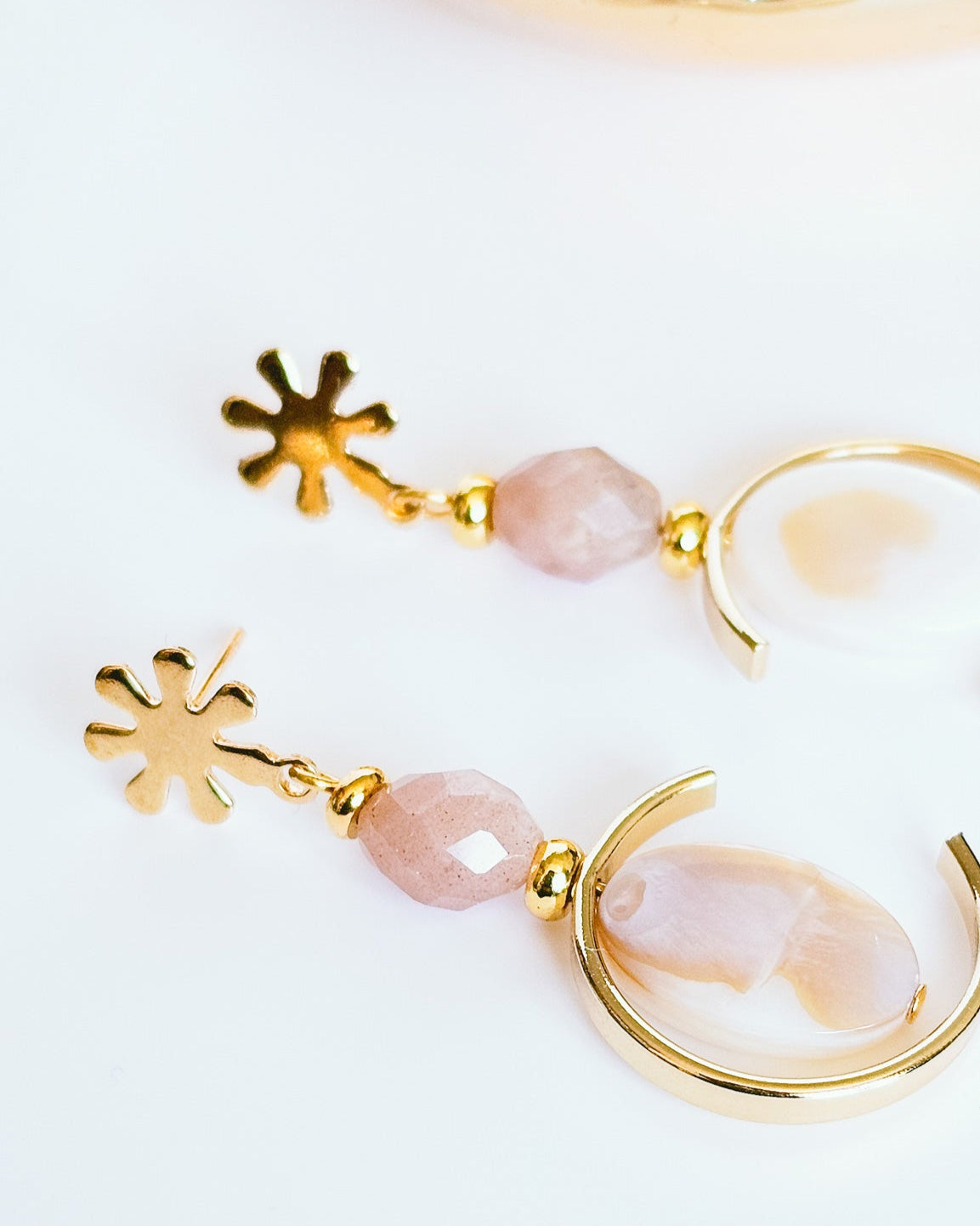 Sunstone Seashell and 18k Gold Plated Wedding Jewellery For Brides