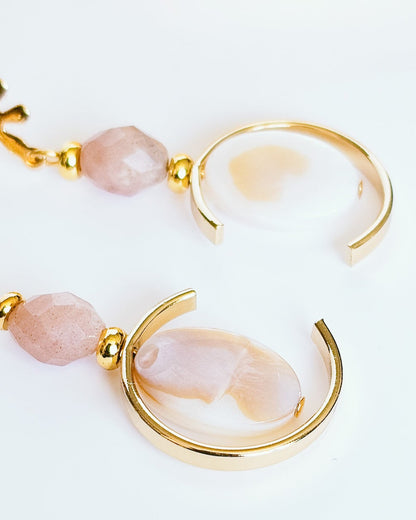 Sunstone Seashell and 18k Gold Plated Wedding Jewellery For Brides